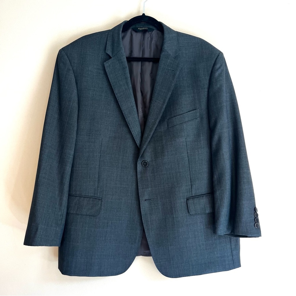 Jos. A. Bank Blazer Charcoal Wool Size 46 Short / 40 Waist Suit Jacket 100% Wool